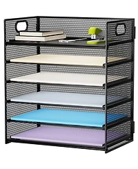 Gnuadz 6 Tier Mesh Desk File Sorter With Handle