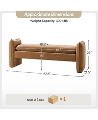 Hulala Home Ella Modern Chenille Fabric Upholstered Bench