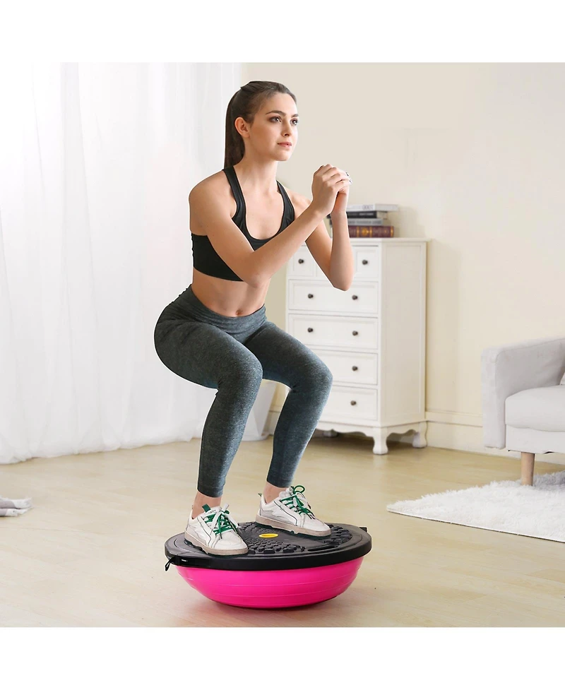 Mecale Half Balance Ball Trainer 1500 lbs with Resistance Bands
