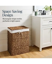 Best Choice Products Laundry Hamper w/ Lid, Handwoven Basket, Removable Liner and Built-in Handles