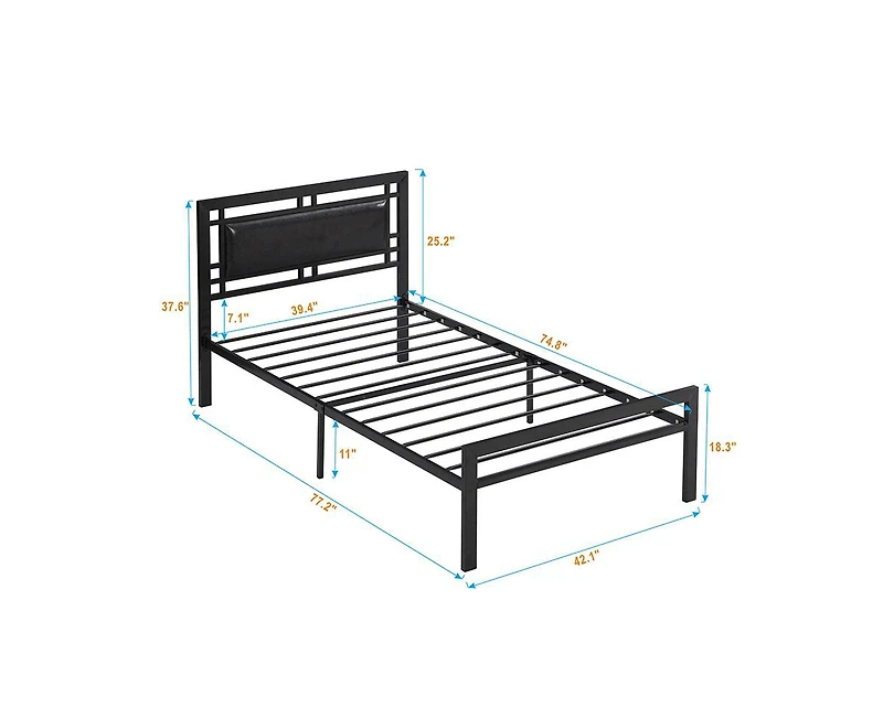 Lucky One metal bed Sturdy System Metal Bed Frame, Modern style and comfort to any bedroom
