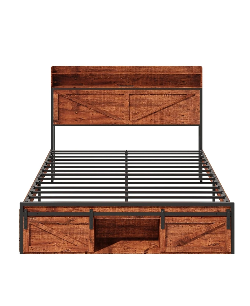 Lucky One Bed Frame with Storage Headboard