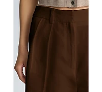 Kenneth Cole Women's High-Rise Pleated Bermuda Shorts