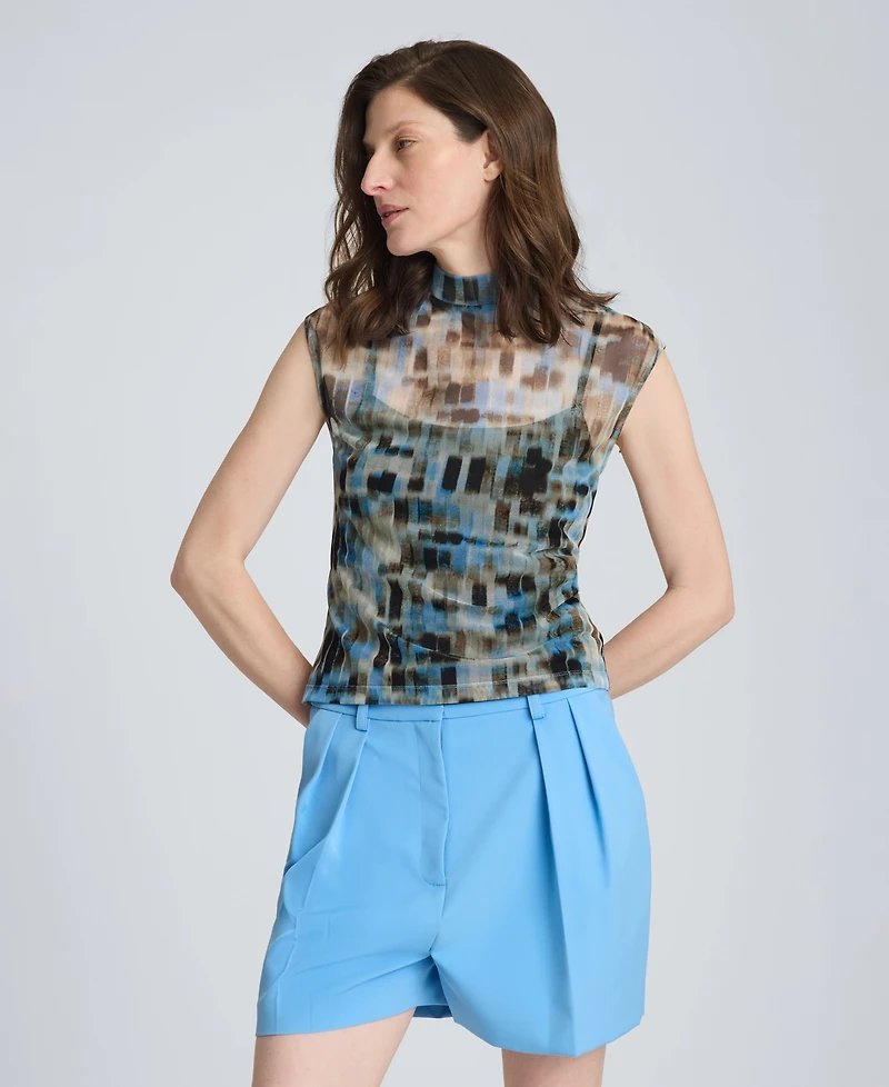 Kenneth Cole Women's Mock Neck Tank Top