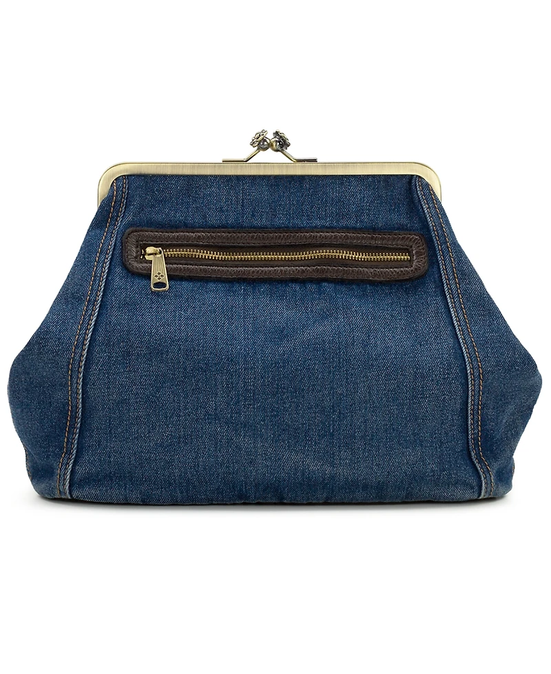 Patricia Nash Vivienne Medium Denim Frame Clutch Handbag