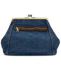 Patricia Nash Vivienne Medium Denim Frame Clutch Handbag