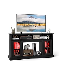 Gouun 58-Inch Rgb Led Tv Stand with Remote Control and Glass Doors