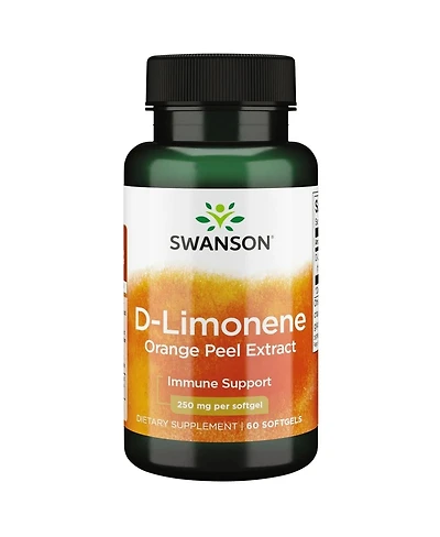 Swanson D-Limonene Orange Peel Extract Supplement Cellular Health High Potency Formula Supporting Body s Natural Defenses 60 Caps 250 mg Each 1 Pack