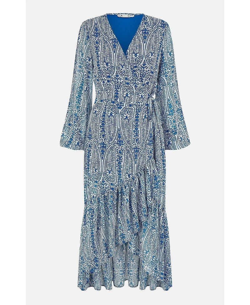 Yumi Women's Paisley Dipped Hemline Midi Dress