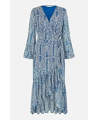 Yumi Women's Paisley Dipped Hemline Midi Dress