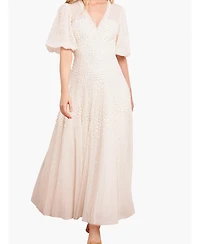 Needle & Thread Women's Scallop Sequin V-neck Ankle Gown