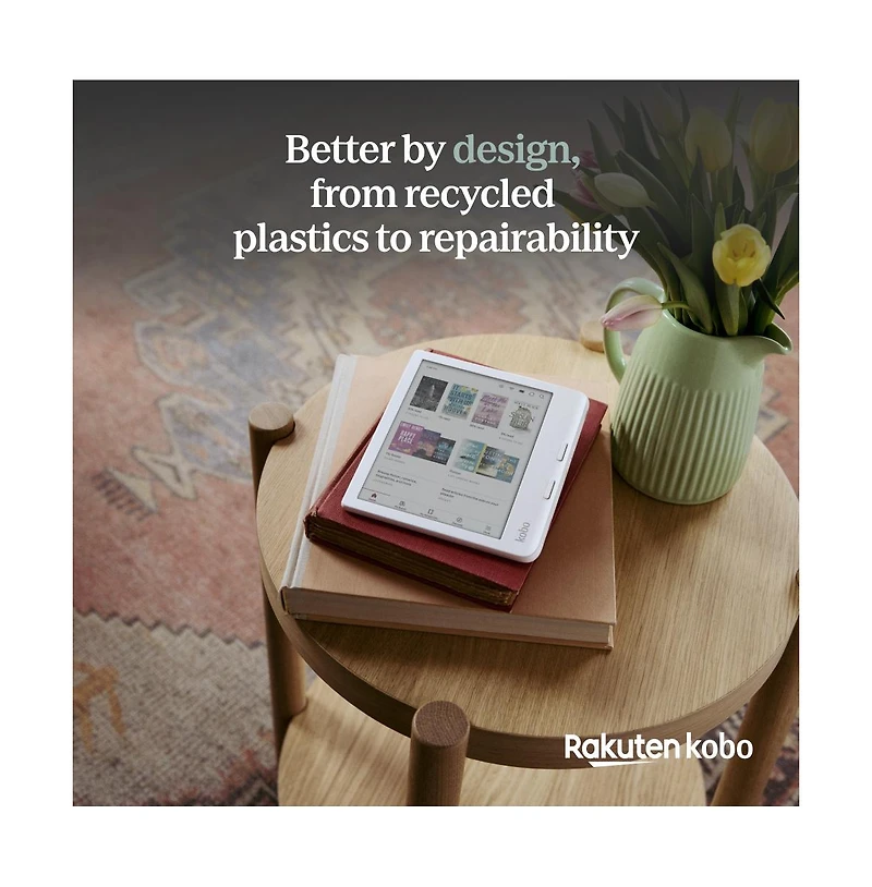 Kobo Libra Colour eReader with Sand Beige Notebook SleepCover Case, Stylus and Ac Bundle