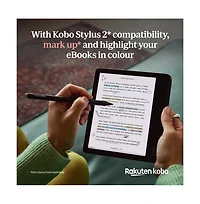 Kobo Libra eReader with Black Notebook SleepCover Case and Ac Bundle