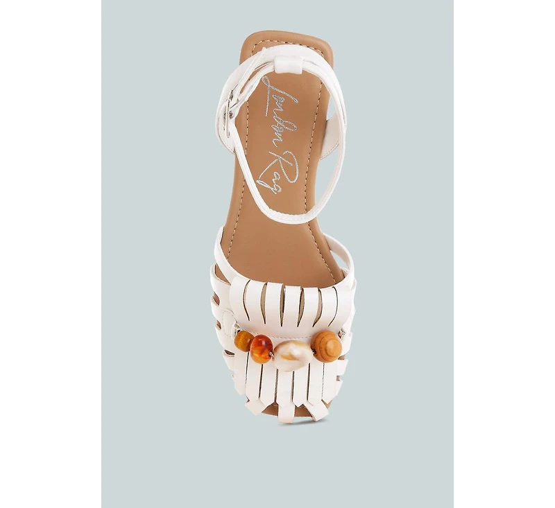 London Rag Women's Saguara Cut Work Bead Embellished Flats