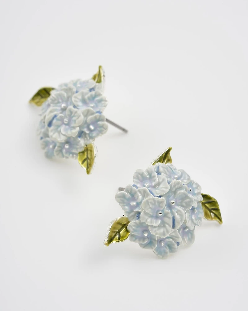 Fable England Hydrangea Earrings Silver