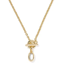 Kendra Scott Malachite & Imitation Pearl 14K Gold Plated Over Brass Daphne Link and Chain Necklace