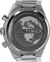 Timex Men's Quartz Chronograph Silver-Tone Stainless Steel Watch 40mm