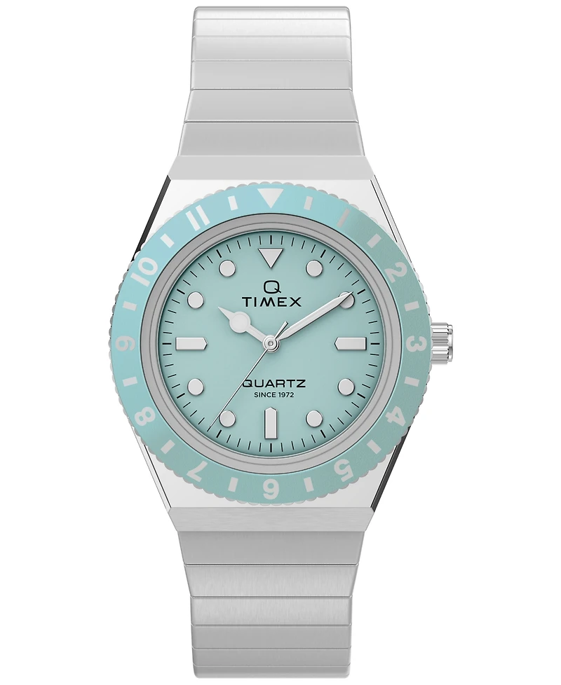 Timex Women's Quartz Analog Silver-Tone Stainless Steel Watch 30mm