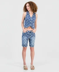 And Now This Women's Patchwork Embroidered Jorts, Macy's Exclusive