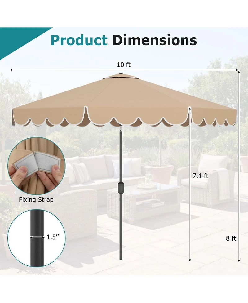 Slickblue Outdoor Patio Umbrella with Crank and Push Button Tilt Mechanism