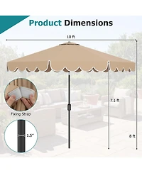 Slickblue Outdoor Patio Umbrella with Crank and Push Button Tilt Mechanism