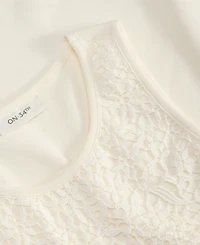 On 34th Women's High-Neck Sleeveless Lace-Trim Tank Top, Macy's Exclusive