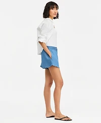 On 34th Women's Chambray Ruffled Drawstring Shorts, Macy's Exclusive