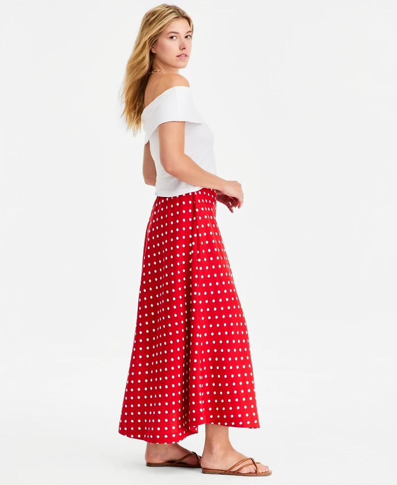 On 34th Women's Linen-Blend Midi Circle Skirt, Macy's Exclusive