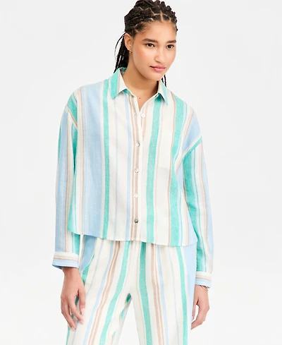 Liverpool Los Angeles Women's Long-Sleeve Relaxed Button-Down Shirt