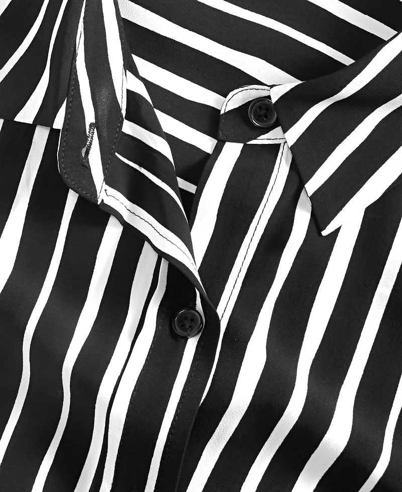 I.n.c. International Concepts Petite Striped Button-Up Shirt, Macy's Exclusive