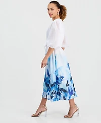 I.n.c. International Concepts Petite V-Neck Puff-Sleeve Dress, Macy's Exclusive