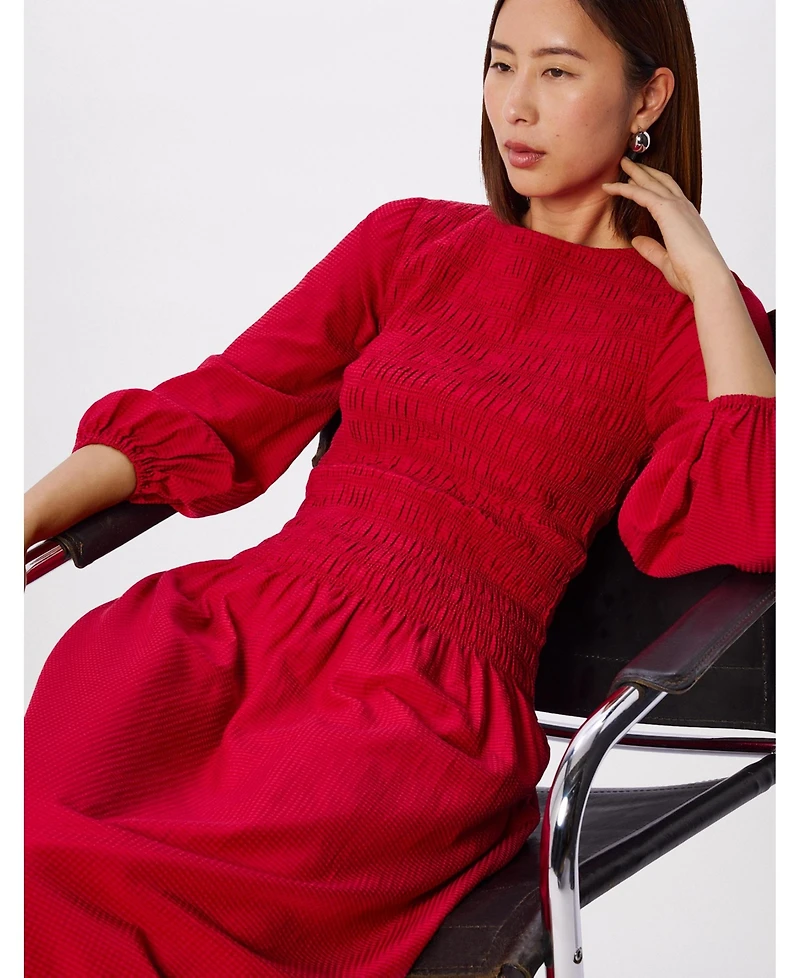 Whistles Women's Smocked Bodice Midi Dress