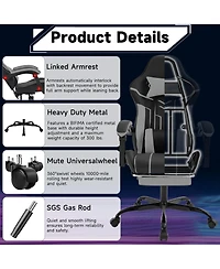 Flynama Massage Gaming Chair with Footrest ,Ergonomic Office Chair
