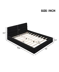 Lucky One Queen Size Upholstered Platform Bed