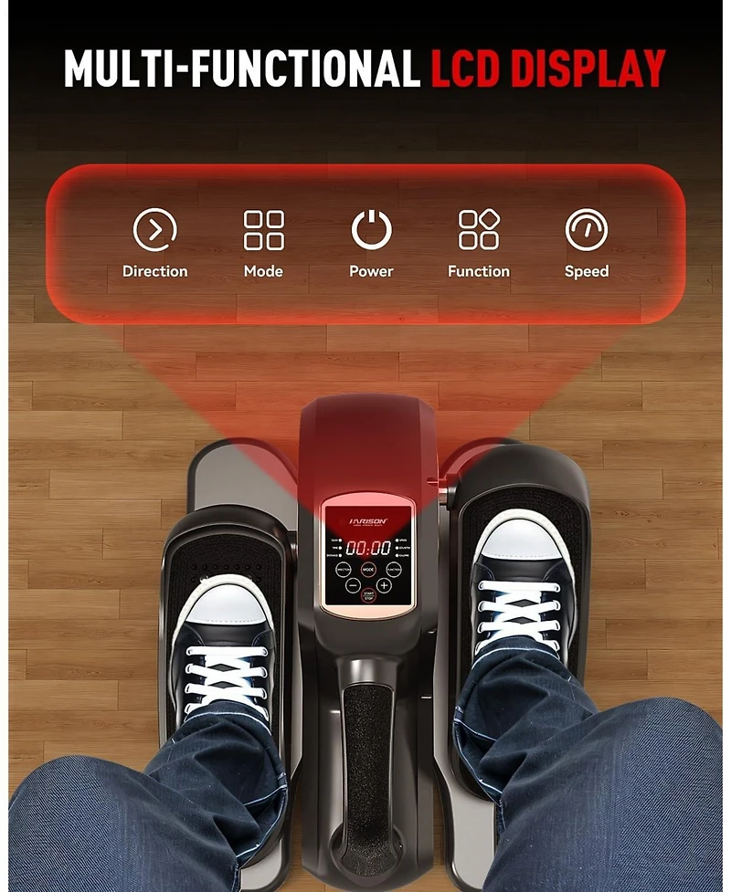 Harison Under Desk Elliptical with Lcd Display, 12-Level Speed Leg Exerciser (Hrm-E304)