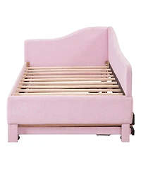 Streamdale Furniture Shaped Upholstered Daybed with Pop Up Trundle