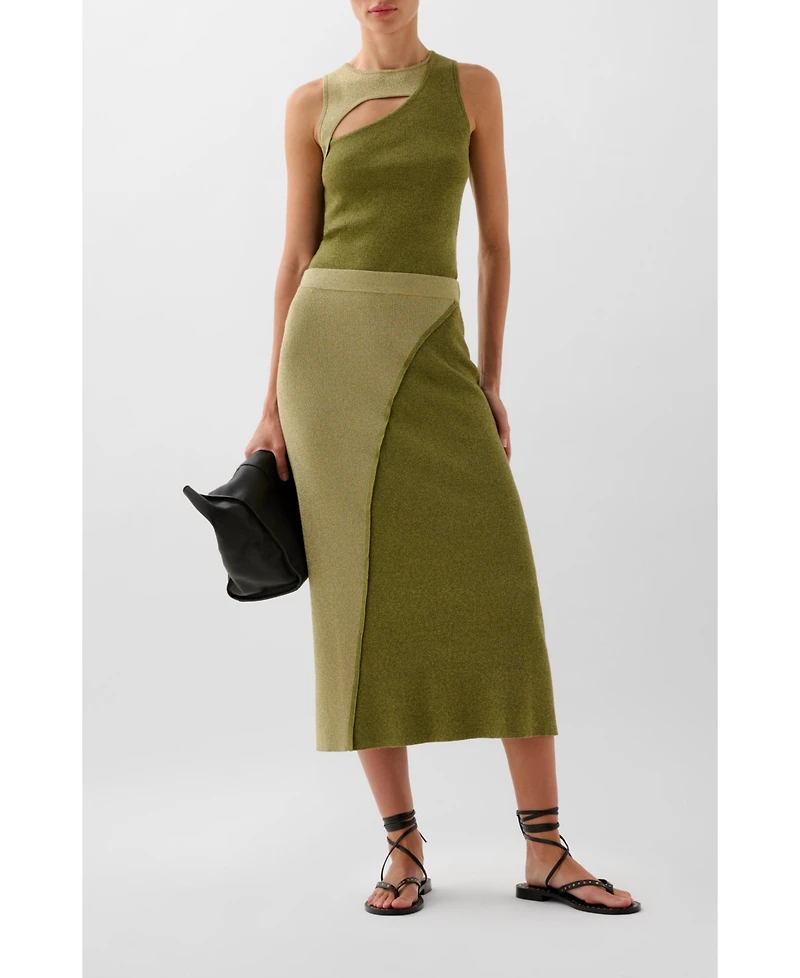 Scalpers Women's Lurex Duo Knit Skirt