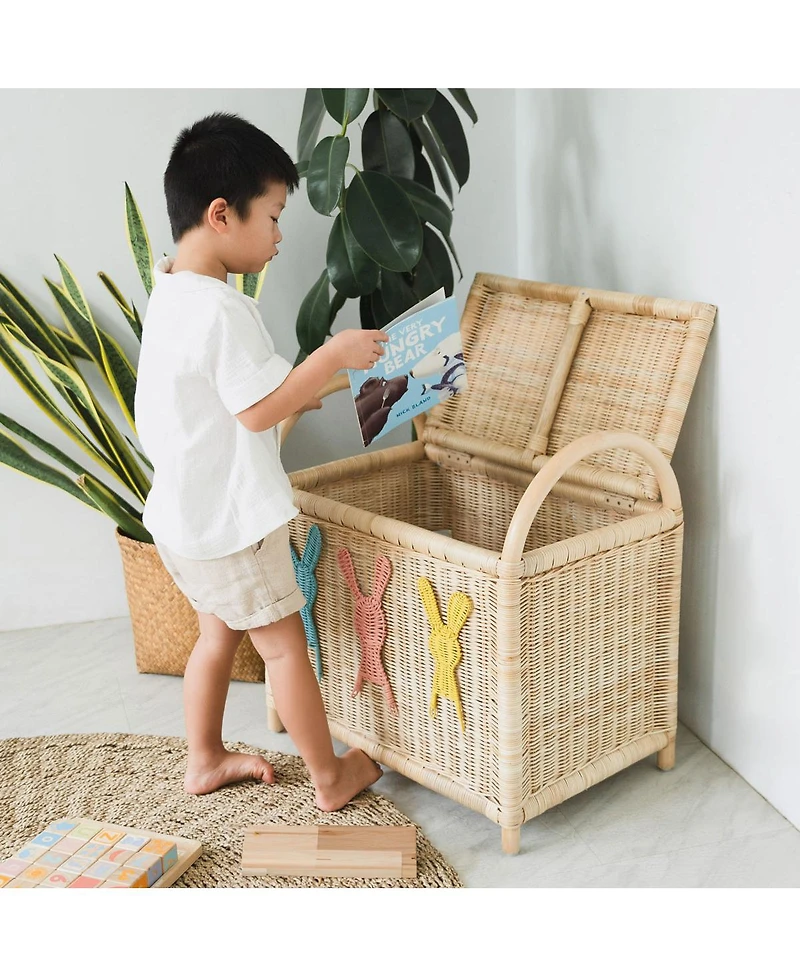 Momiji Anais Handcrafted Rattan Storage Trunk with handles