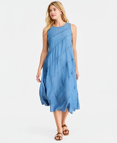 On 34th Women's Chambray Diagonal Seam Midi Dress, Macy's Exclusive