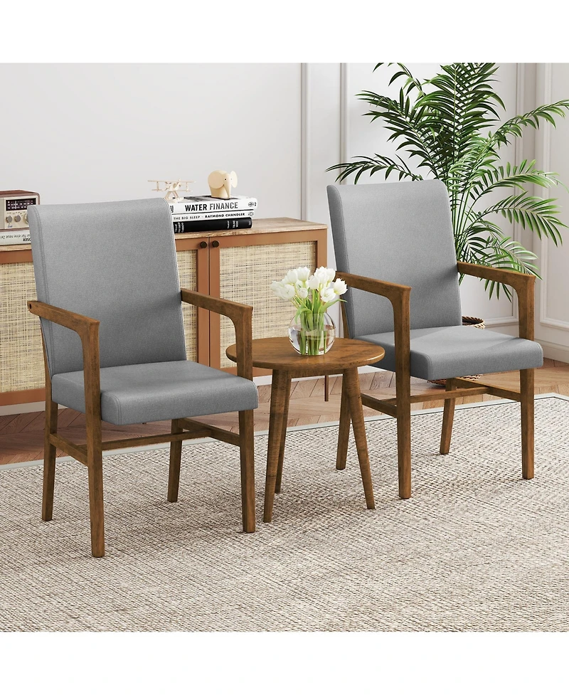 Gouun High-Back Upholstered Accent Chairs Set of 2 with Solid Wood Frame