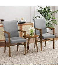 Gouun High-Back Upholstered Accent Chairs Set of 2 with Solid Wood Frame
