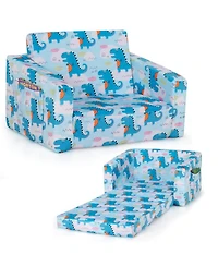 Gouun 2-in-1 Convertible Toddler Sofa and Sleeper with Velvet Fabric