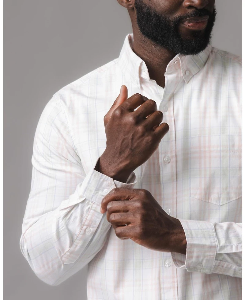 Hope & Henry Men's Organic Long Sleeve Stretch Poplin Button Down Shirt