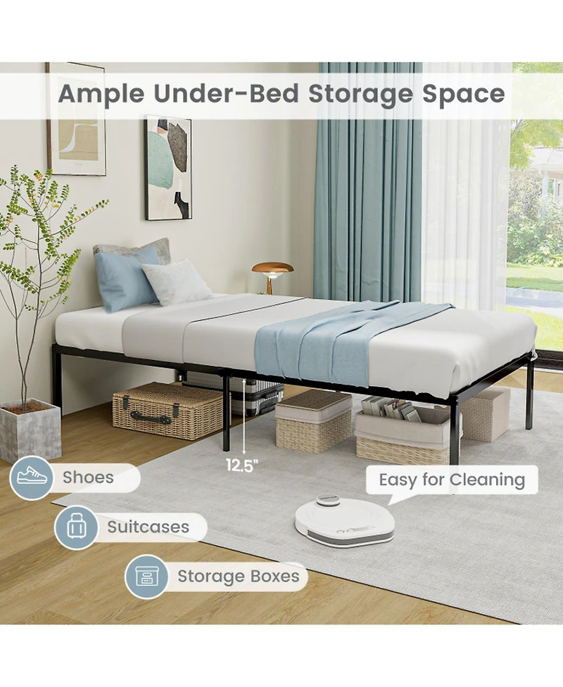 Gouun Heavy Duty 14-Inch Twin Metal Platform Bed Frame, No Box Spring Needed