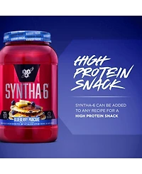 Bsn Syntha-6 Premium Protein Powder, Whey Protein, Micellar Casein, Milk Protein Isolate Blend, 5g Fat, Blueberry Pancake, 28 Servings