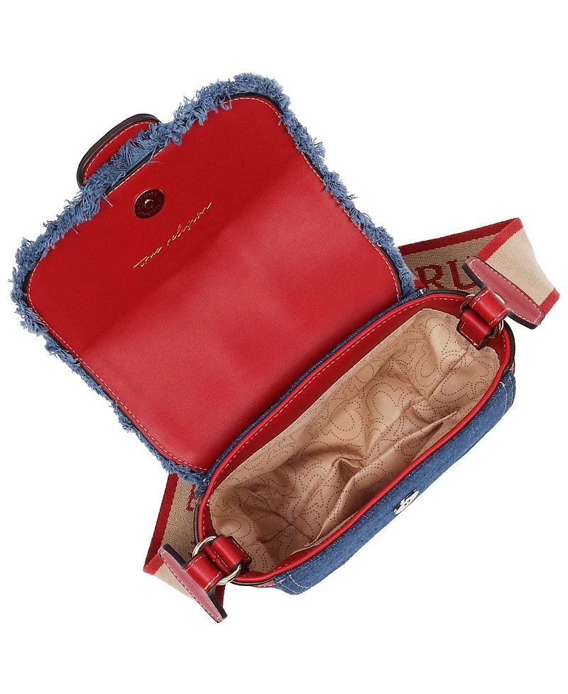 True Religion Women's Asher Frayed Edge Mini Flap Crossbody