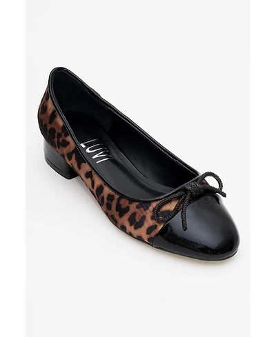 Prologue Shoes Women's Julien Bow Detail Block Heel Flat