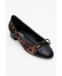 Prologue Shoes Women's Julien Bow Detail Block Heel Flat