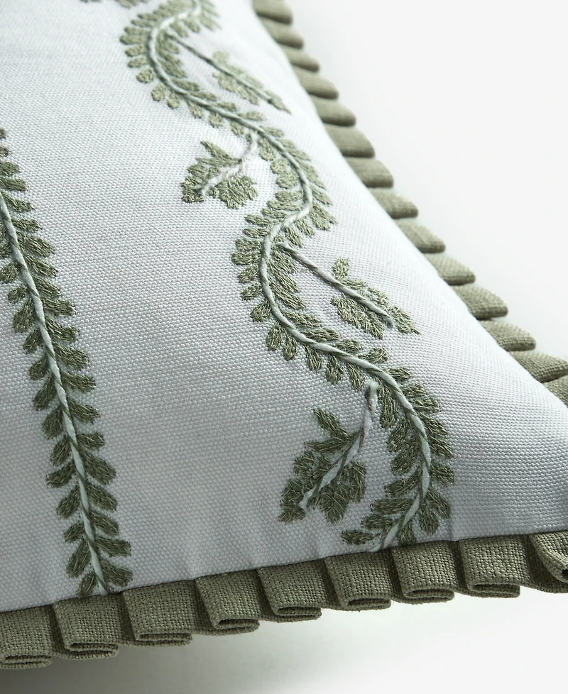 Charter Club Embroidered Garden Floral Decorative Pillow, 14" x 20", Macy's Exclusive