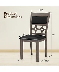 Gouun Upholstered Dining Chairs Set of 2 with Padded Backrest and Seat, Rubber Wood Frame